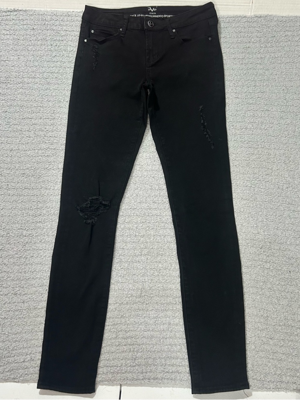 Versace 19V69 Italia VTG Skinny Jeans 28 Black Wash Low‎ Rise Denim Designer